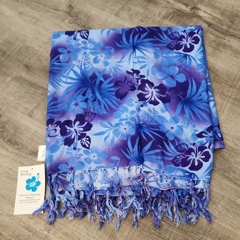 Blue and Purple Floral Sarong